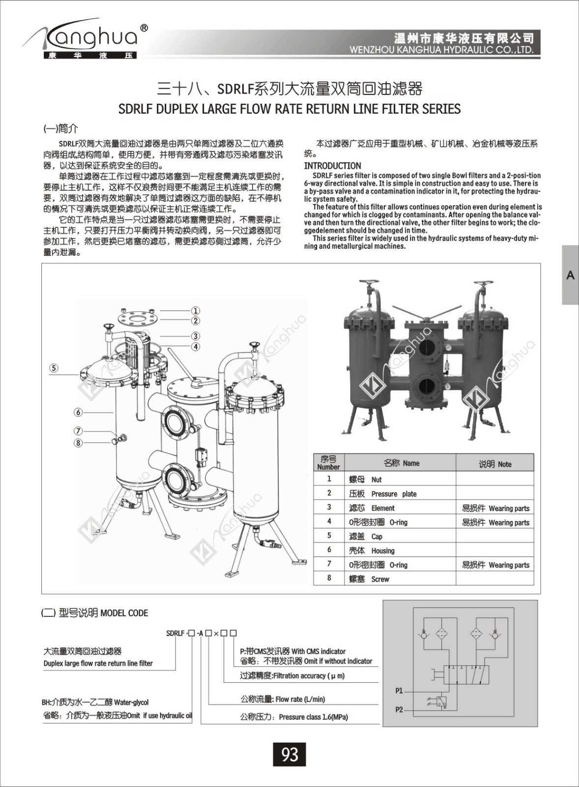 大流量双筒过滤器-液压过滤器-产品中心-温州市康华液压有限公司-过滤器 